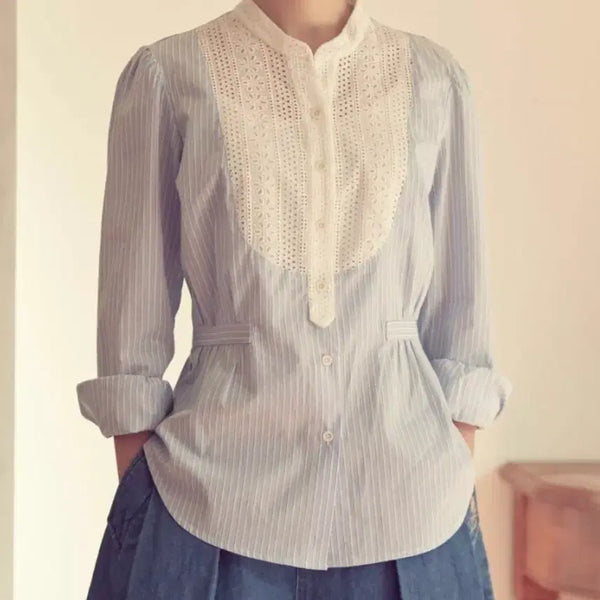 [BUNJANG] Thursday Island Stripe Shirt Blouse / 새옷 S 스트라이프 셔츠 블라우스 써스데이아일랜드