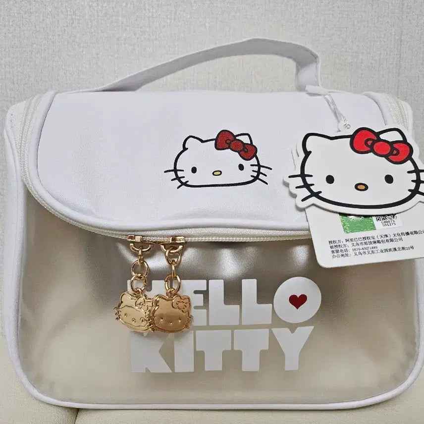 [BUNJANG] Hello Kitty White Transparent Pouch Bag / 헬로키티 화이트 투명 파우치 가방