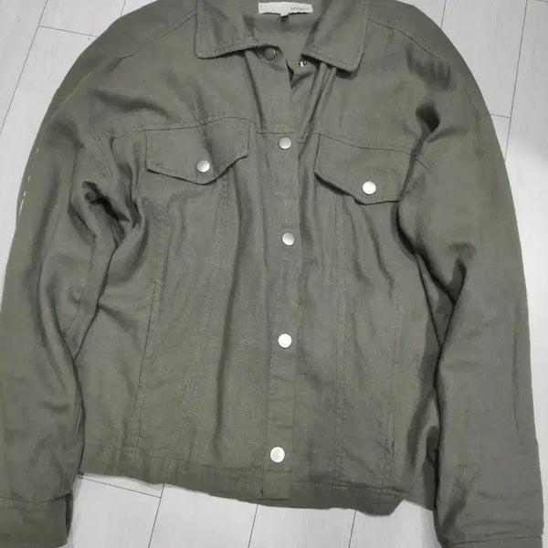 [BUNJANG] MiSSO Khaki Linen Jacket / 미쏘 카키색 린넨 자켓