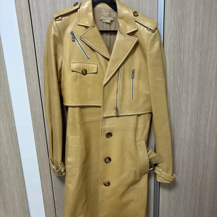 [BUNJANG] Michael Kors Vintage Yellow Leather Jacket / 마이클코어스 빈티지 옐로우 레더 자켓