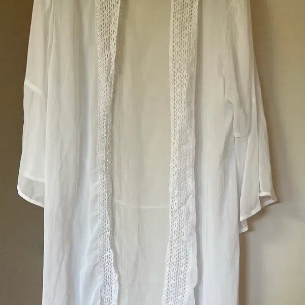 [BUNJANG] White See-through Lace Detail Cover-up / 커버업 새상품