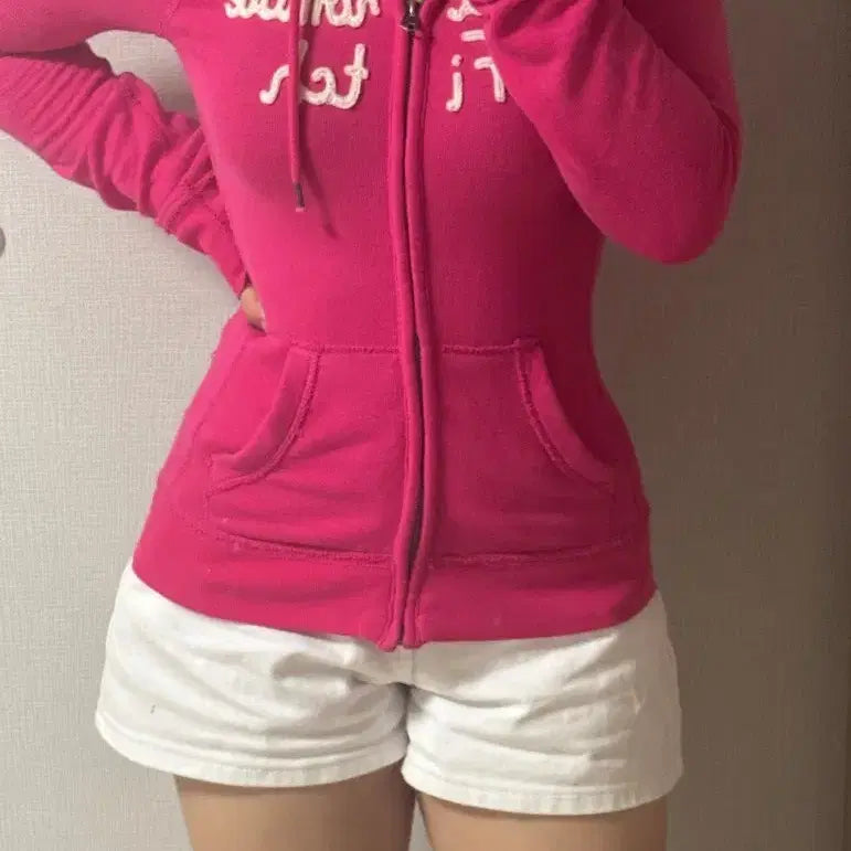 [BUNJANG] Abercrombie & Fitch Pink Hooded Zip-Up Jacket / 아베크롬비 후드집업 팝니당 (가격내림ㅠ