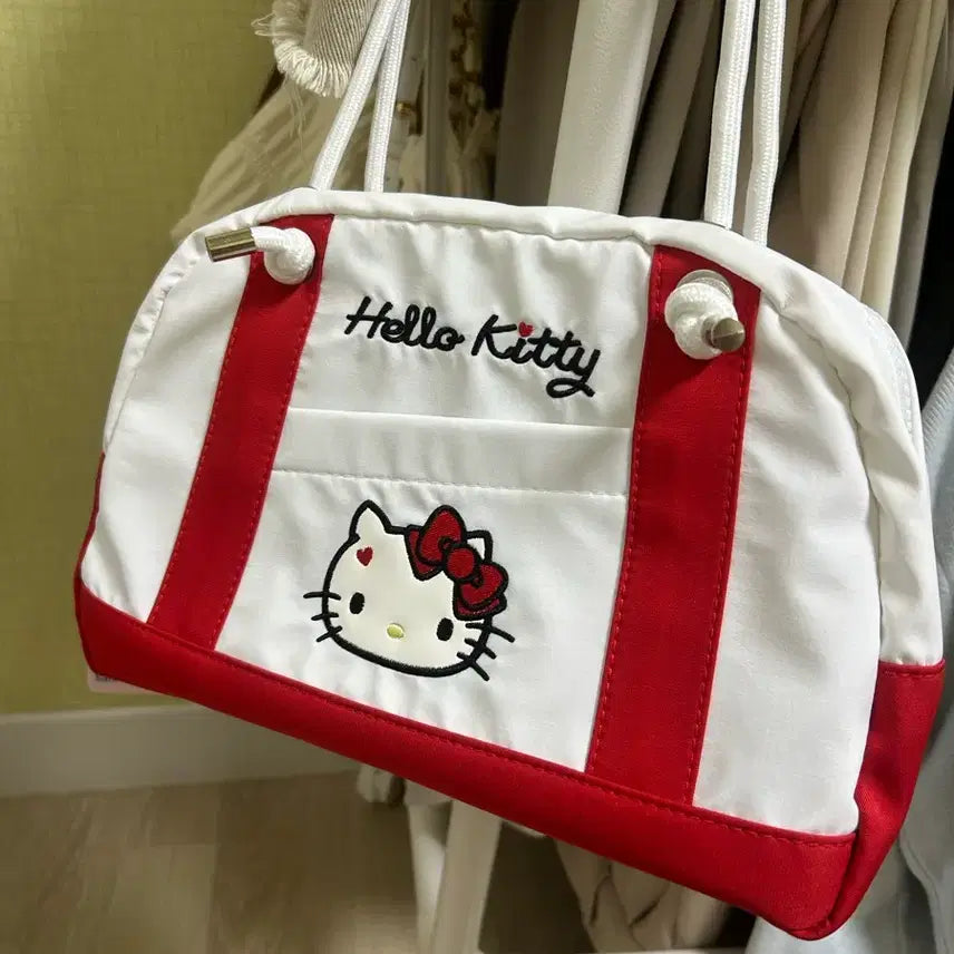 [BUNJANG] Hello Kitty Red & White Boston Bag Tote Bag / (새상품) 헬로키티 레드&화이트 보스턴백 토트백 가방