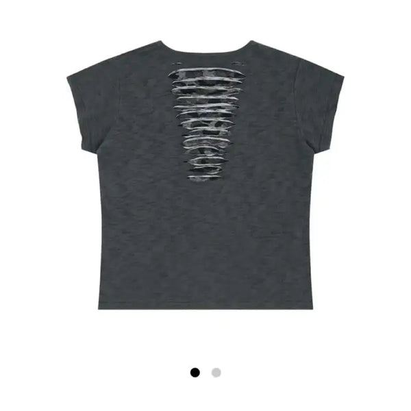 [BUNJANG] RDYU Grunge Camo Eyelet Tee Charcoal / 알디유 그런지 카모 아일렛 티 차콜