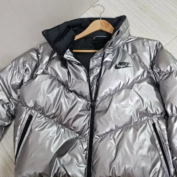 [BUNJANG] Nike Silver Metal Padded Jumper S / 나이키 실버메탈 패딩 점퍼S