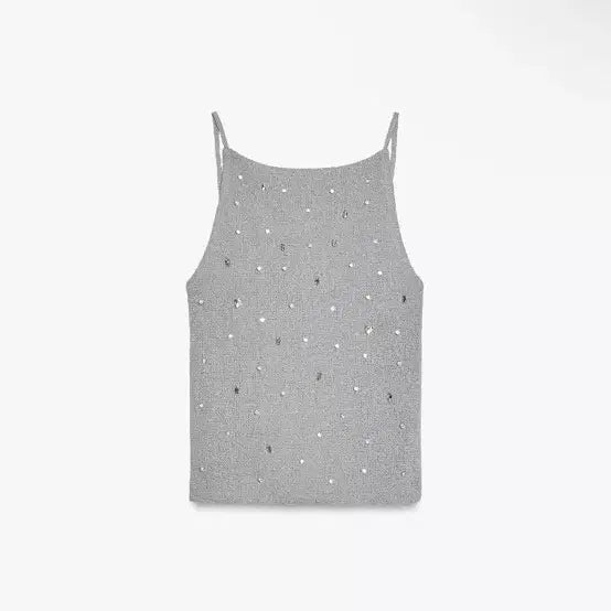 [BUNJANG] Zara Jewelry Open Back Top / Zara 자라 주얼리 오픈 백 탑
