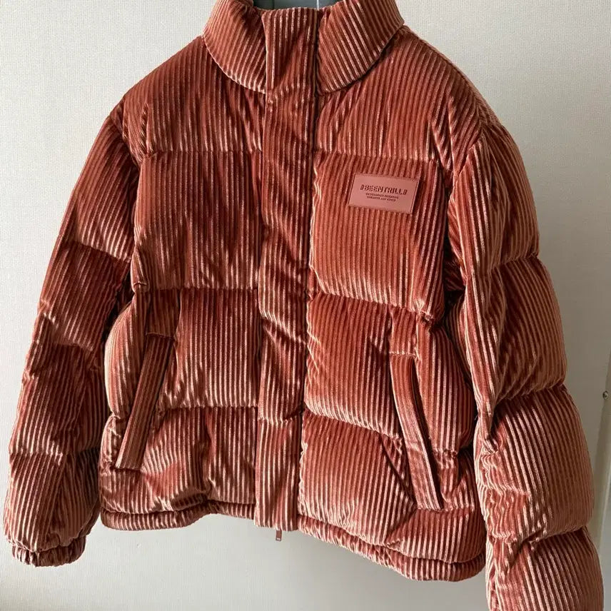 [BUNJANG] BINTRILL Corduroy Comfort Fit Short Down Puffer Jacket Terracotta / 빈트릴 - 코듀로이 컴포트핏 다운 숏패딩 (테라코타)