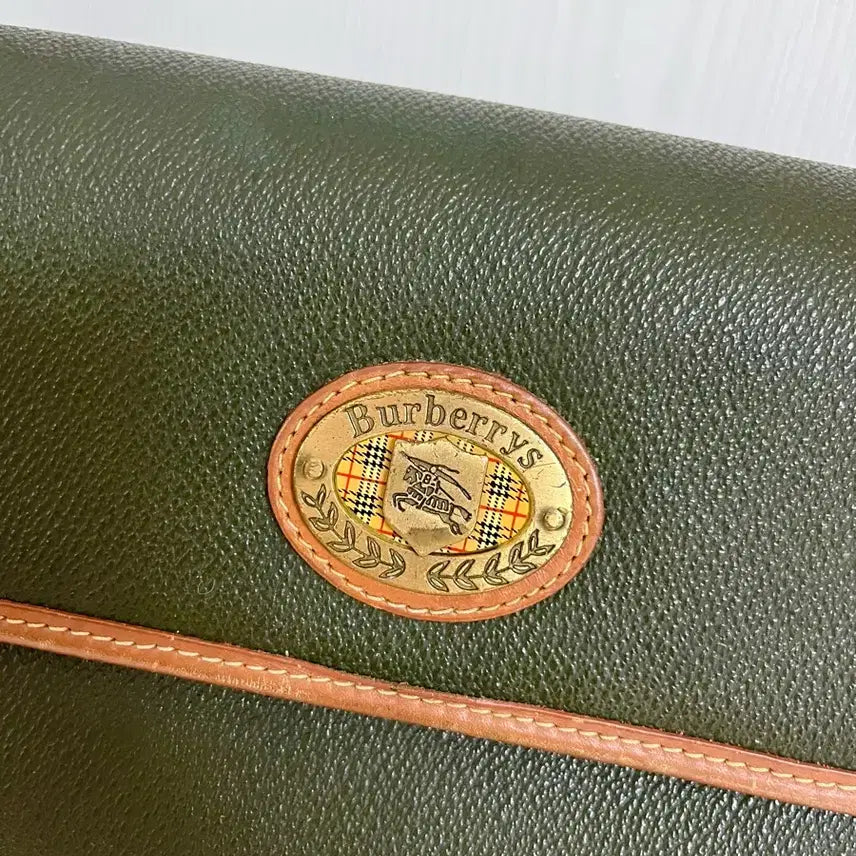 [BUNJANG] Burberry Olive Green Leather Crossbody Bag / 정품)버버리 올리브그린 가죽크로스백