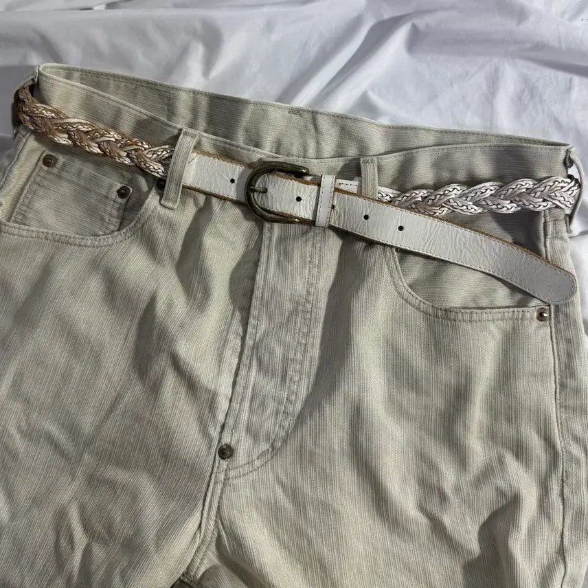 [BUNJANG] Vintage Woven Leather Belt / 빈티지 위빙 레더 벨트