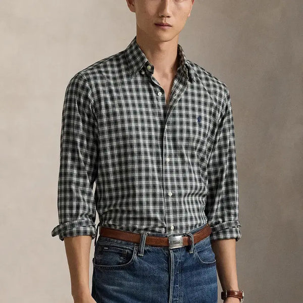 [BUNJANG] Polo Ralph Lauren Classic Fit Plaid Twill Shirt Blue/Green M/XL / 폴로 클래식핏 플레드 트윌 셔츠 / M / XL