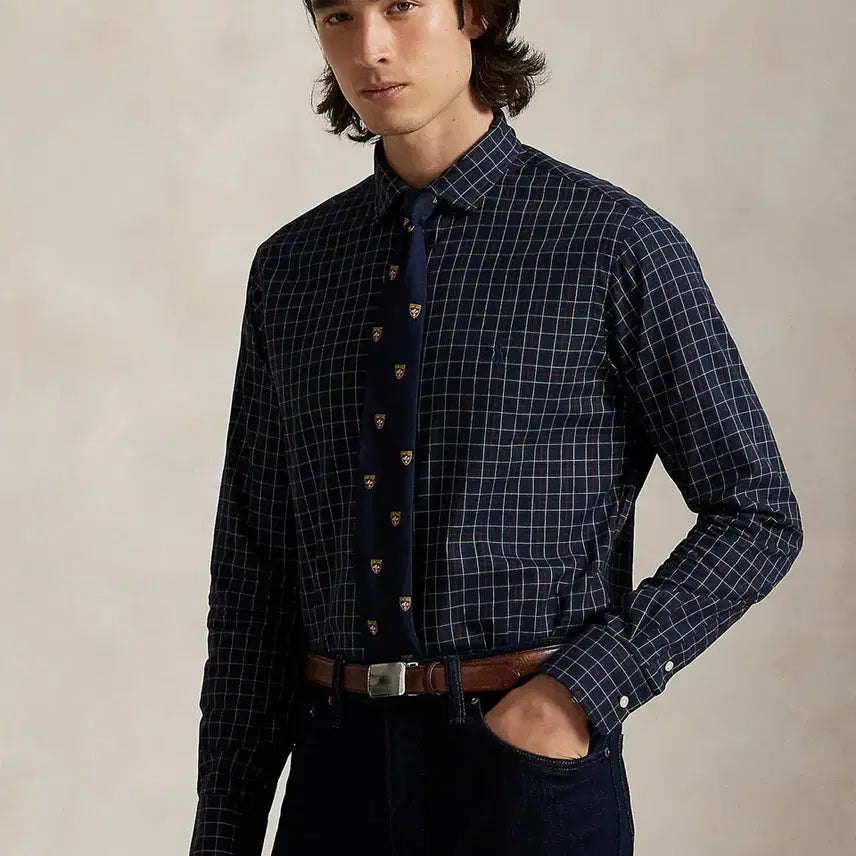 [BUNJANG] Polo Ralph Lauren Classic Fit Plaid Twill Shirt Navy/Green L / 폴로 클래식핏 플레드 트윌 셔츠 / L