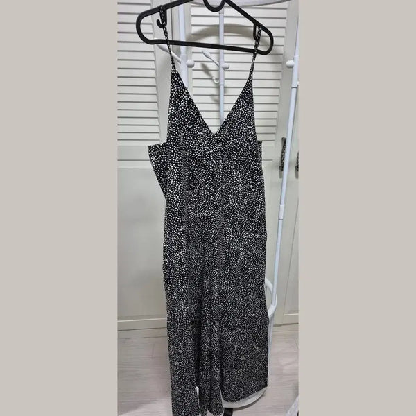 [BUNJANG] Polka Dot Jumpsuit Overalls Wide Pants / 도트 점프수트 오버롤 와이드팬츠