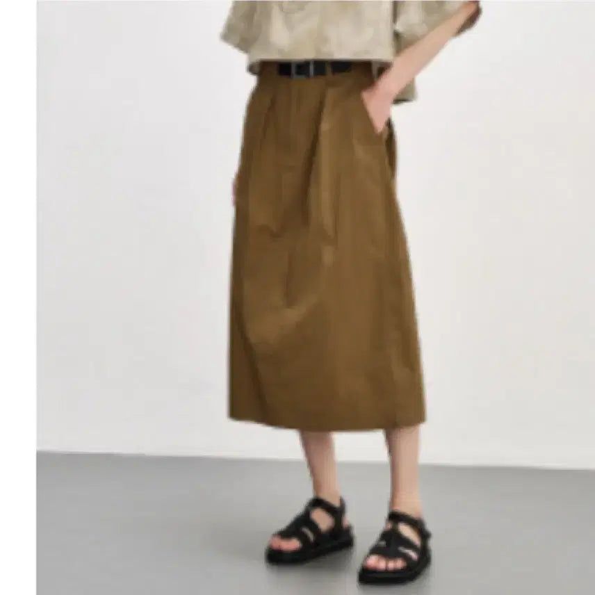 [BUNJANG] System Belted Midi Skirt / 시스템 벨티드스커트