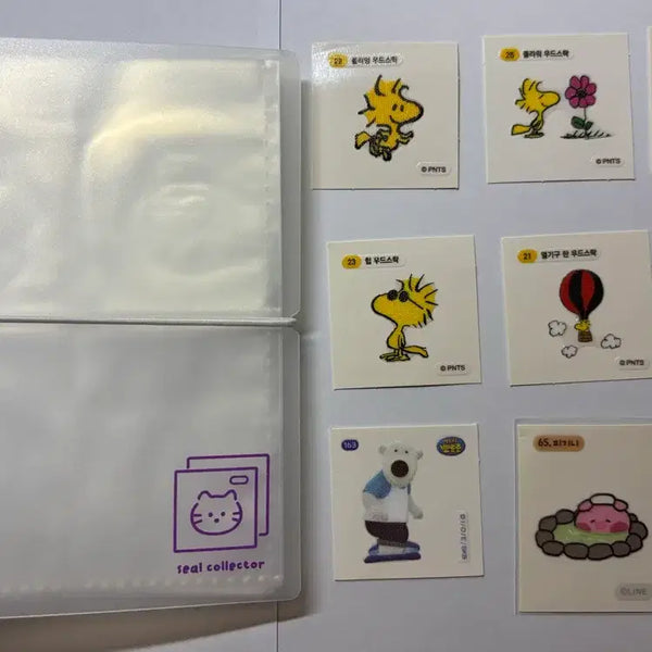 [BUNJANG] Woodstock Snoopy Collectible Sticker Bundle Set / 우드스탁 띠부씰 다이소 캐릭터씰 콜렉트북 스누피 포비 피기니 아카네 일괄