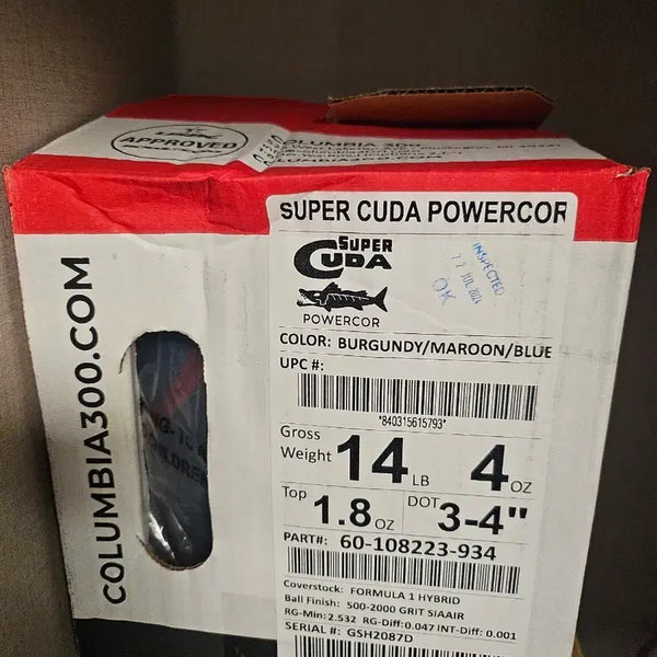 [BUNJANG] Columbia 300 Supercuda Power Core Bowling Ball Burgundy/Maroon/Blue 14lb 4oz / 슈퍼쿠다 파워코어 볼링공 판매합니다.