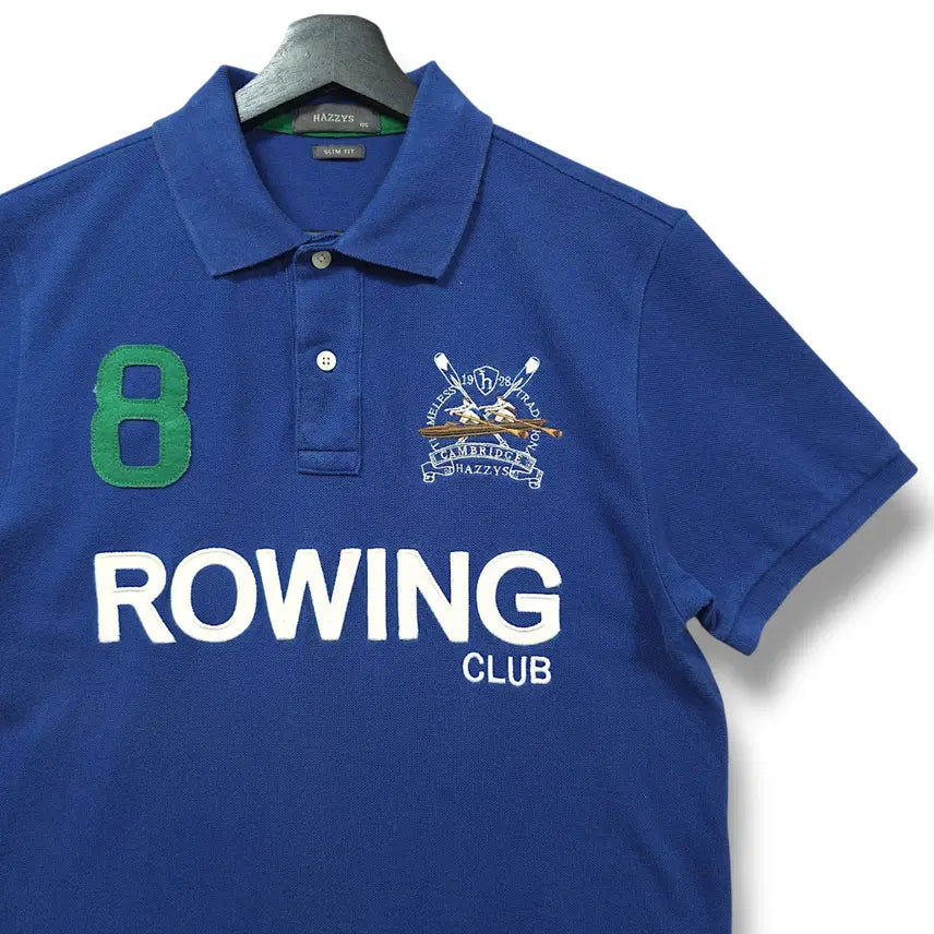 [BUNJANG] Hazzys Blue Roaring Club Slim Fit Cotton PK Short-Sleeve Polo T-Shirt (Size 105) / [105] 헤지스 블루 로링클럽 슬림핏 코튼 PK 반팔 카라티셔츠