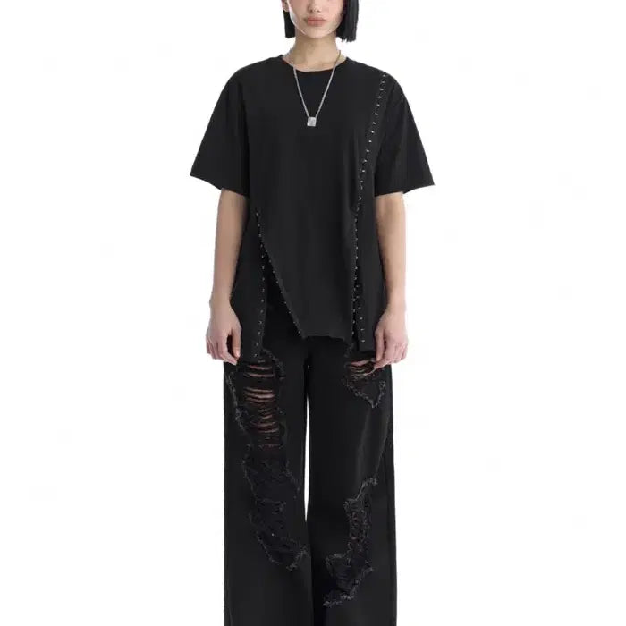 [BUNJANG] Trimming Bird Boxy T-Shirt Black / 트리밍버드 반팔
