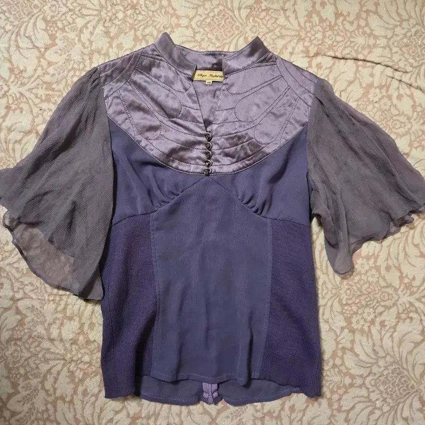[BUNJANG] Maguin Knightsbridge Purple Chiffon Top / Maguin 퍼블 쉬폰탑