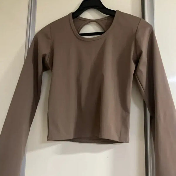 [BUNJANG] DEVI-WEAR Backless Long-Sleeve Yoga & Pilates Top / 데비웨어 DEVI-WEAR 백리스 긴팔 요가 필라테스의류 상의