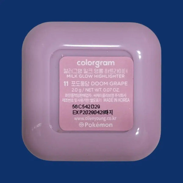 [BUNJANG] Colorgram Pokemon Milk Shimmer Highlighter (11. Podo Dungdang) / 컬러그램 포켓몬 밀크 영롱 하이라이터 11.포도둥당