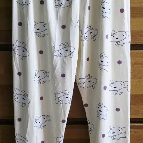 [BUNJANG] White Dog Pattern Pajama Pants / (새상품) 흰둥이 패턴 잠옷 바지 홈웨어 파자마 바지