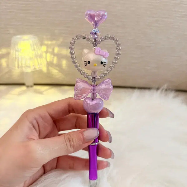 [BUNJANG] Magic Wand Style Purple Kitty Ballpoint Pen - Handmade / 요술봉st 보라 키티 볼꾸 볼펜!! 핸드메이드