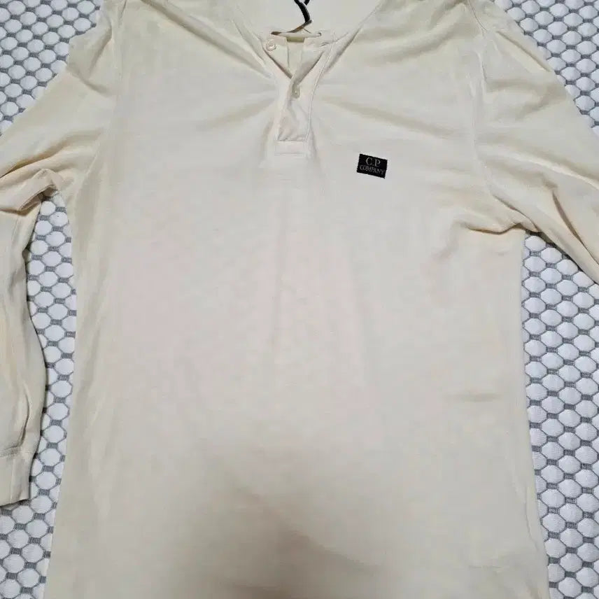 [BUNJANG] CP Company Long Sleeve Polo Shirt Ivory / CP컴퍼니 긴팔 폴로 셔츠 아이보리
