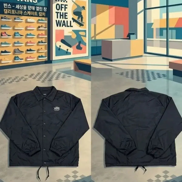 [BUNJANG] Vans Coach Jacket Black XL / 반스 코치 자켓 블랙 xl