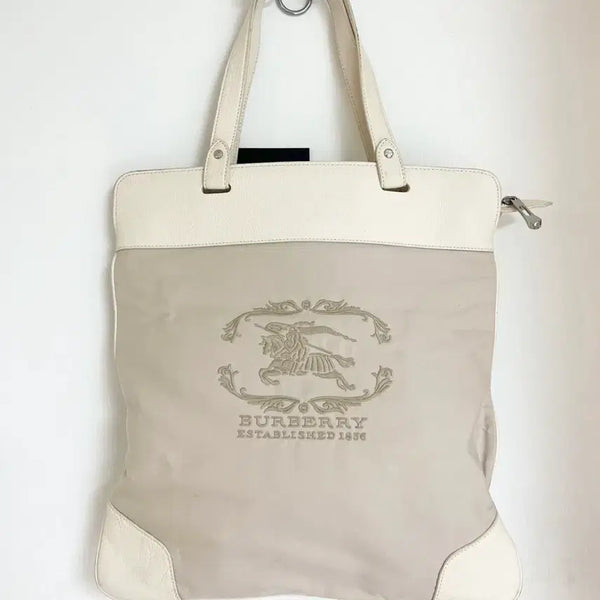 [BUNJANG] Burberry Canvas-Leather Combination Shoulder Bag / 정품)버버리 캔버스-가죽콤비 숄더백