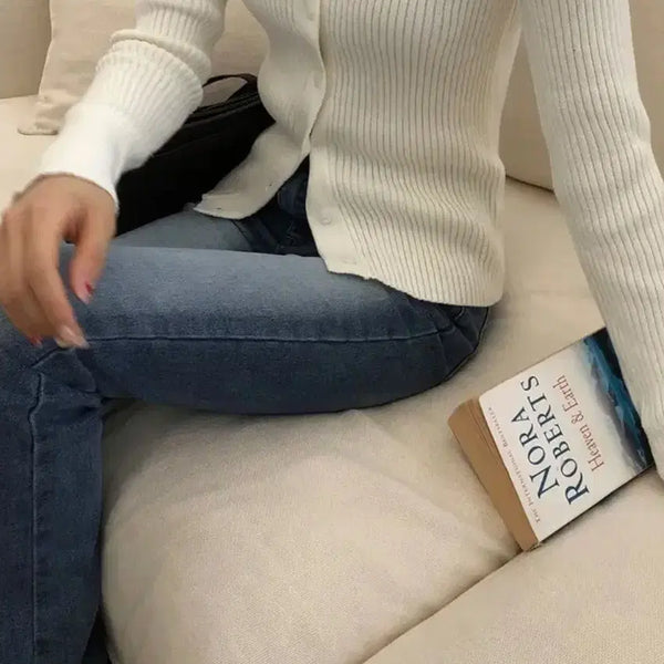[BUNJANG] Washing Bootcut Denim Jeans (Medium Blue Wash) / (새상품) 부츠컷 워싱 데님 중청 숏