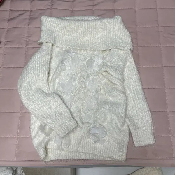 [BUNJANG] Lizlisa Angora Off-Shoulder Knit Dress / 리즈리사 앙고라 오프숄더 니트 원피스