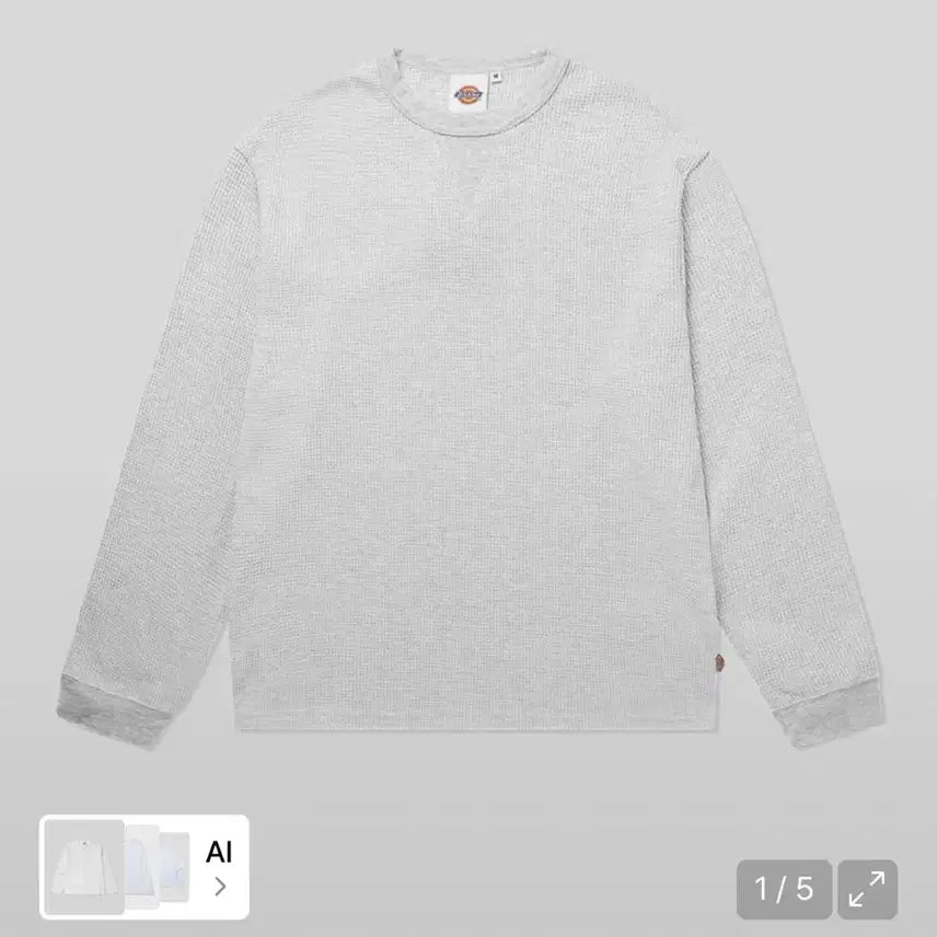 [BUNJANG] Dickies Regular Fit Waffle Long Sleeve White Melange / 디키즈 레귤러핏 와플 롱슬리브 화이트 멜란지