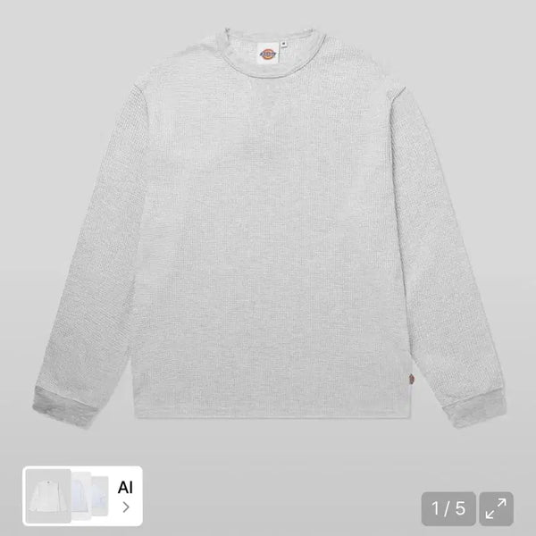 [BUNJANG] Dickies Regular Fit Waffle Long Sleeve White Melange / 디키즈 레귤러핏 와플 롱슬리브 화이트 멜란지