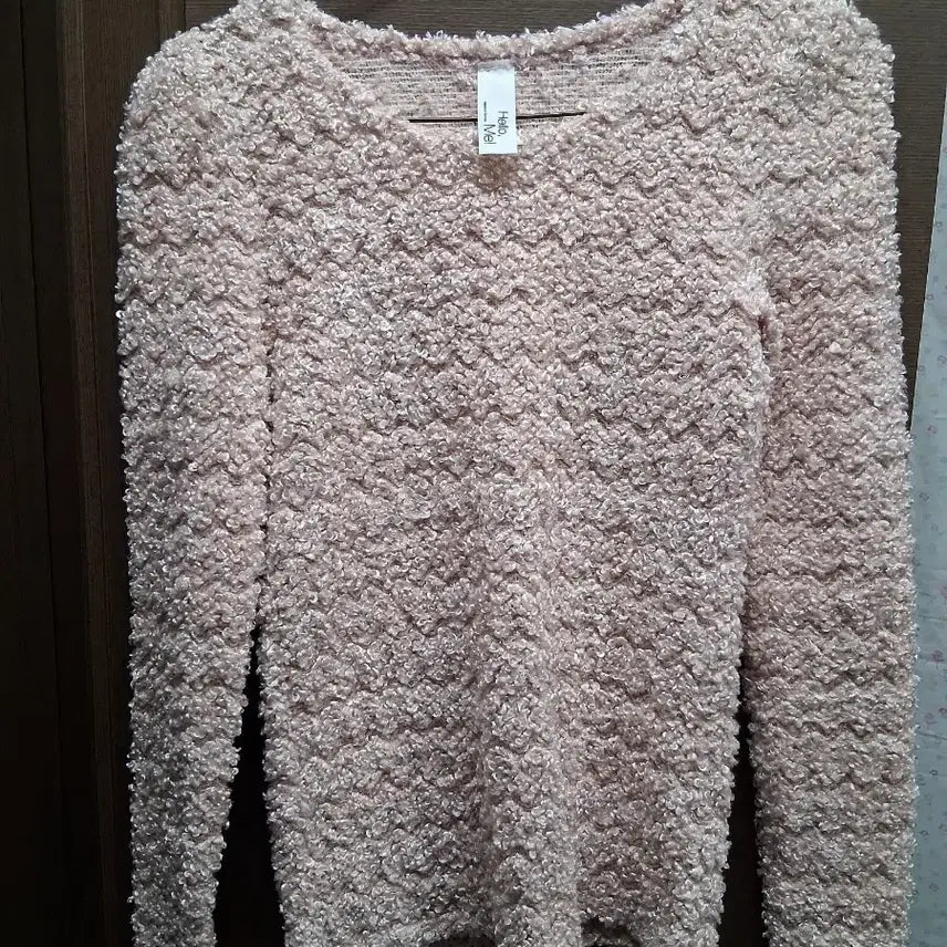 [BUNJANG] Hello, Mel Pink Fleece Knit Sweater (Small) / Hello, Mel 뽀글이 니트 핑크(스몰)