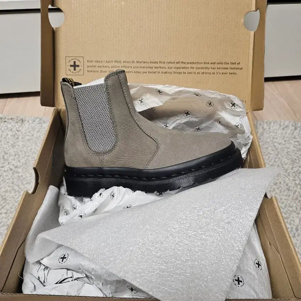 [BUNJANG] Dr. Martens Chelsea Boots Khaki Grey / 닥터마틴 카키 그레이 첼시부츠, 닥터마틴 여성 부츠, 닥마부츠, 첼시부츠