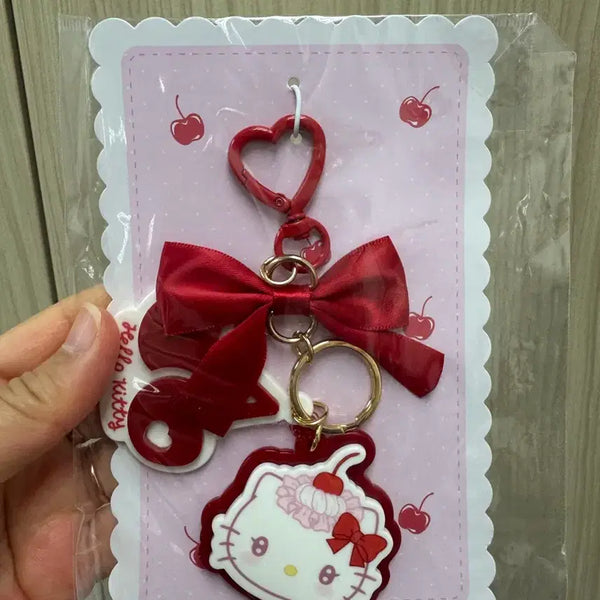 [BUNJANG] Sanrio Hello Kitty Chobido Cherry Keychain / 산리오 헬로키티 쇼비도 체리 키링 새제품