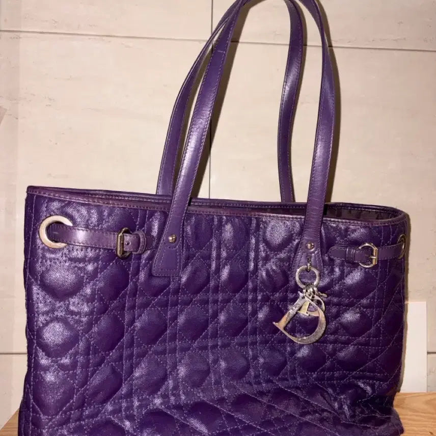 [BUNJANG] Dior Cannage Panarea Shopper Bag Purple / 디올 퍼플 까나쥬 파나레아 쇼퍼백