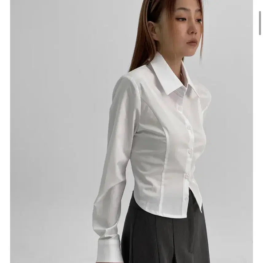 [BUNJANG] BLACKUP Sharken Basic Shirt White S / 블랙업 샤큰 베이직 셔츠 화이트 S, short