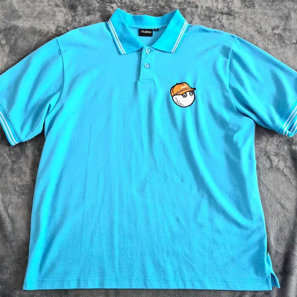 [BUNJANG] Malbon Golf Men's Bucket Pique T-Shirt Sky Blue (L, 2XL) / [정품]말본골프 남성 버킷 피케 티셔츠 24년식 스카이블루(L, 2XL)
