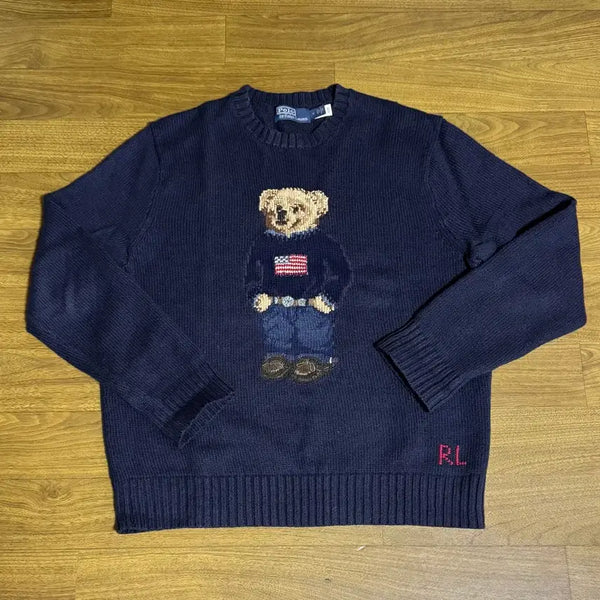 [BUNJANG] Polo Ralph Lauren Bear Cotton Linen Sweater M / 폴로 베어 코튼 리넨 스웨터 M 실착3회
