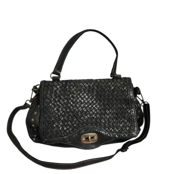 [BUNJANG] Italy CUIR ROSE Leather Weaving Shoulder Bag / ITALY CUIR ROSE 가죽 위빙 숄더백