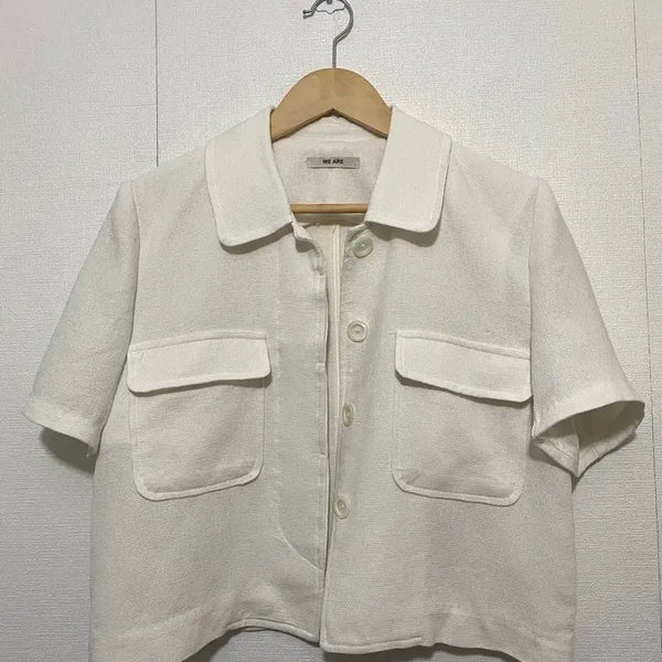 [BUNJANG] WE ARE Linen Short-Sleeve Jacket / WE ARE 린넨 반팔 자켓