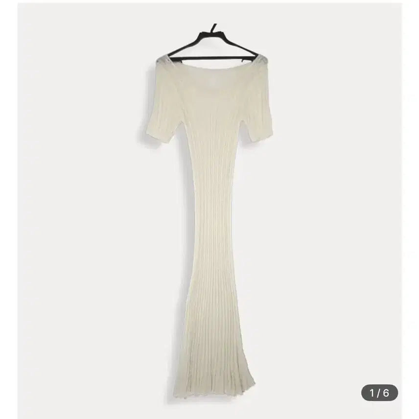 [BUNJANG] Slim Fit Ribbed Cable Knit Short Sleeve Long Dress / 슬림핏 골지 꽈배기 니트 반팔 롱원피스 미시룩