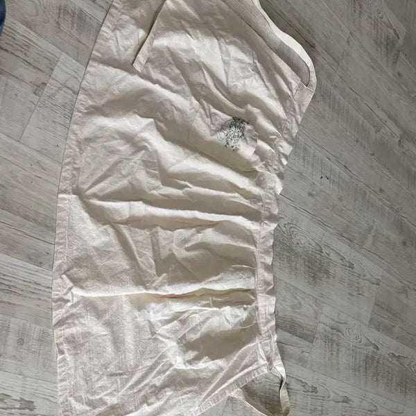 [BUNJANG] Handmade Embroidered Apron Ivory / 핸드메이드 자수 앞치마 아이보리