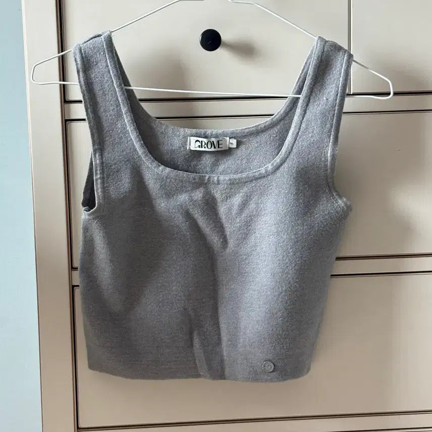 [BUNJANG] Grove Knit Bustier Top - Grey / 그로브 니트 뷔스티에 탑 그레이
