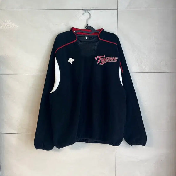[BUNJANG] LG Twins x Descente Old Original Fleece Warm-up Pullover / LG엘지트윈스X데상트 올드 오리지널 플리스 바람막이 웜업