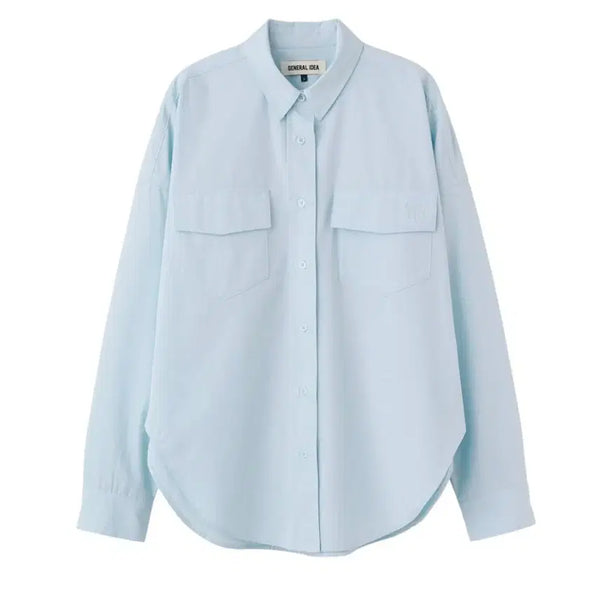 [BUNJANG] General Idea Loose Fit Pocket Cotton Long Sleeve Shirt / 제네럴아이디어 셔츠 루즈핏 포켓 코튼 셔츠 / 긴팔 셔츠 오버핏 셔츠