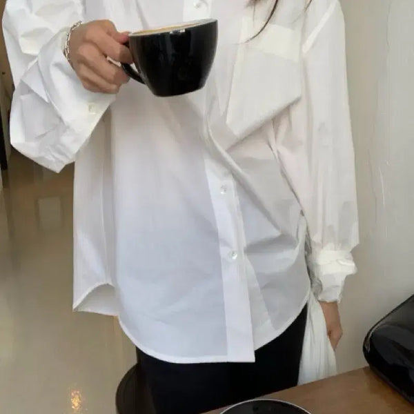 [BUNJANG] HAUS Sadie Cotton Shirt / HAUS 하우스 세이디 코튼 셔츠 카라 긴팔 오버핏 베이직 남방