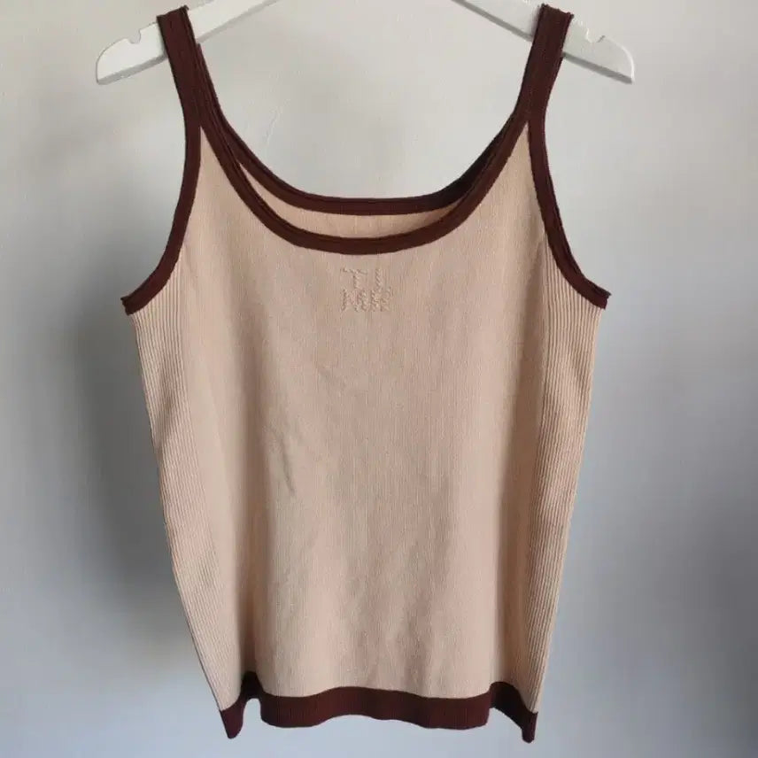 [BUNJANG] TIME Colorblock Knit Sleeveless Top / 타/임 배색 니트 슬리브리스
