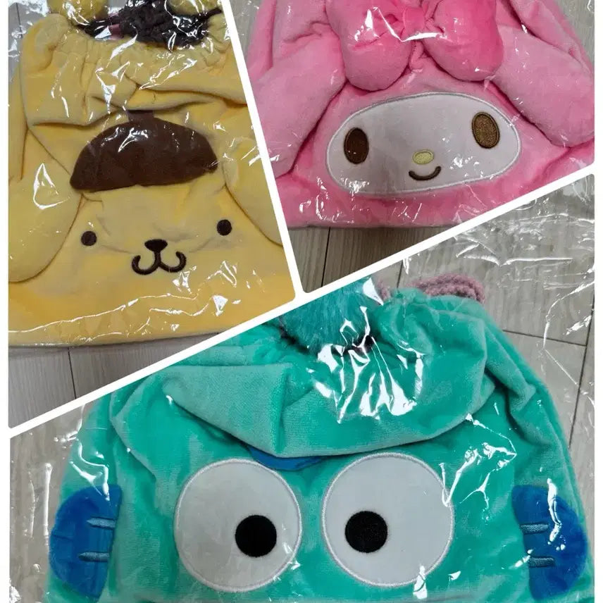 [BUNJANG] Sanrio Hangyodon, My Melody, Pompompurin Drawstring Pouch Set / 산리오 한교동 마이멜로디 폼폼푸린 조리개 파우치